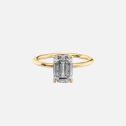  The Sandra Emerald Moissanite Ring 18k Yellow Gold 001