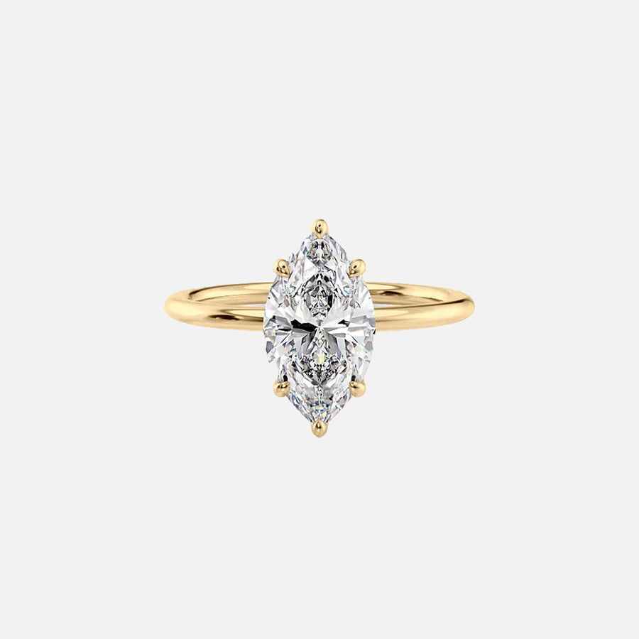  The Sandra Marquise Moissanite Ring 18k Yellow Gold 001