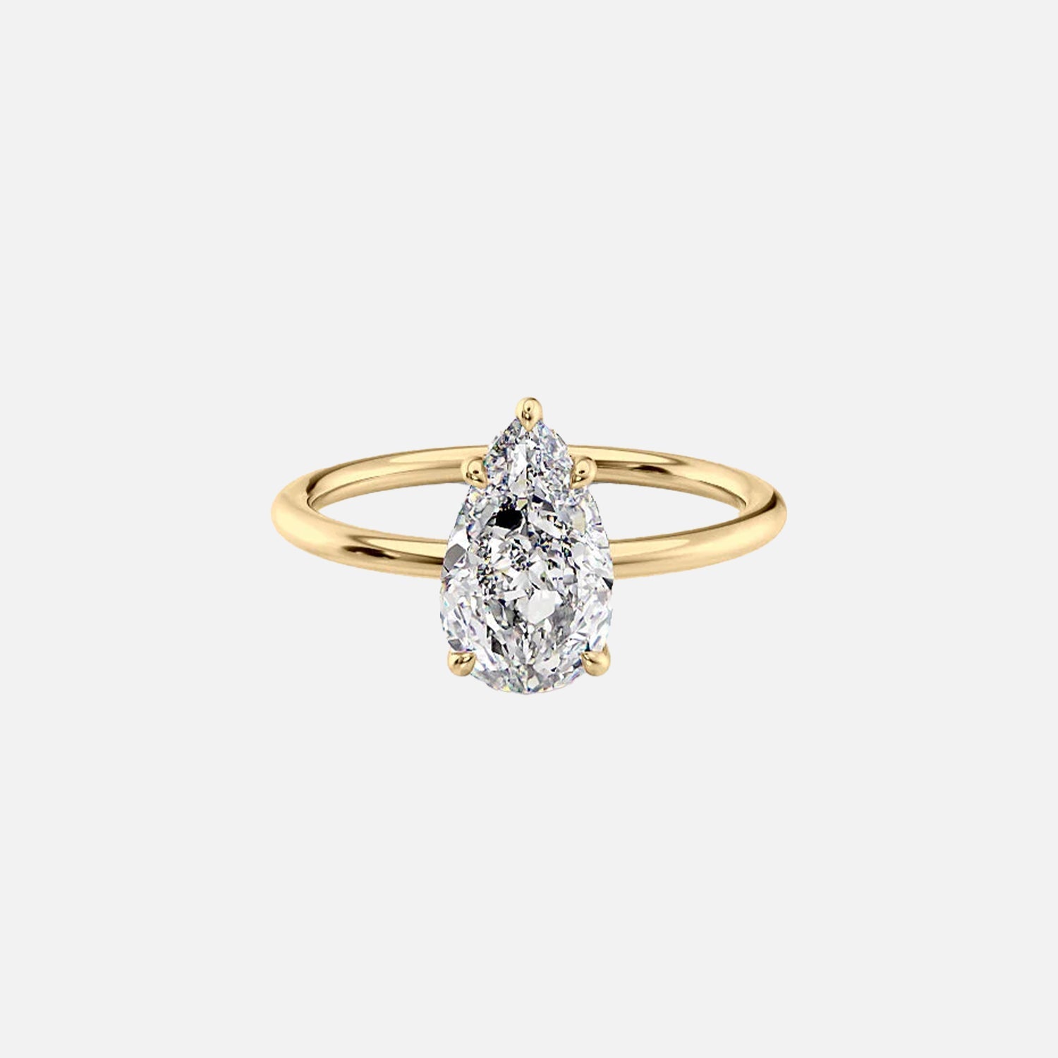 The Sandra Pear Moissanite Ring 14k Yellow Gold 001