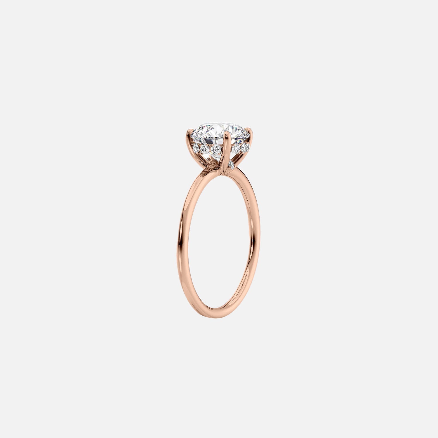  The Sandra Princess Lab Diamond Ring 14k Rose Gold 002