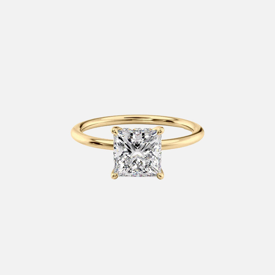  The Sandra Princess Moissanite Ring 18k Yellow Gold 001