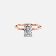  The Sandra Radiant Moissanite Ring 14k Rose Gold 001