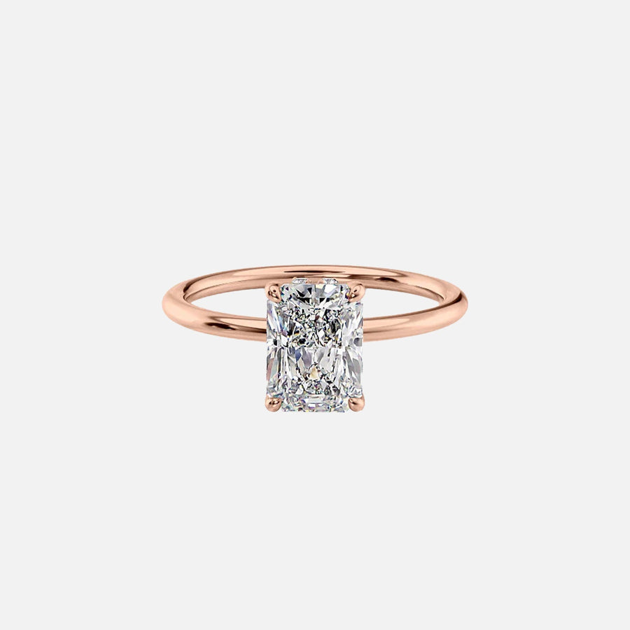 The Sandra Radiant Moissanite Ring 14k Rose Gold 001