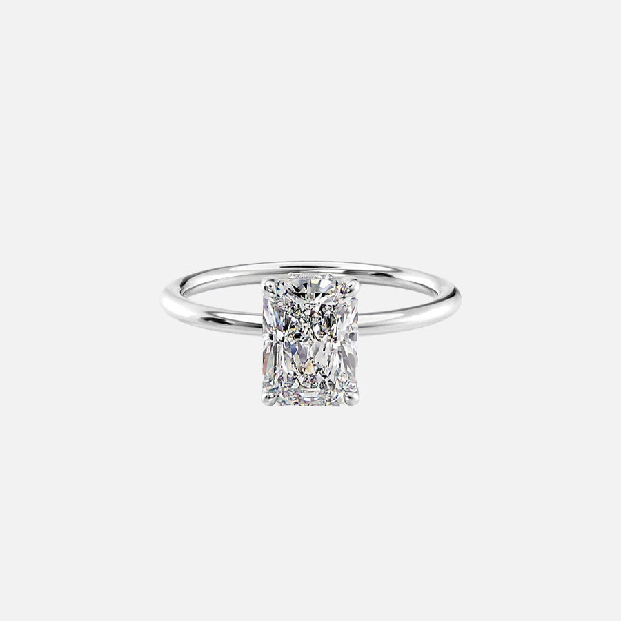  The Sandra Radiant Moissanite Ring 14k White Gold 001