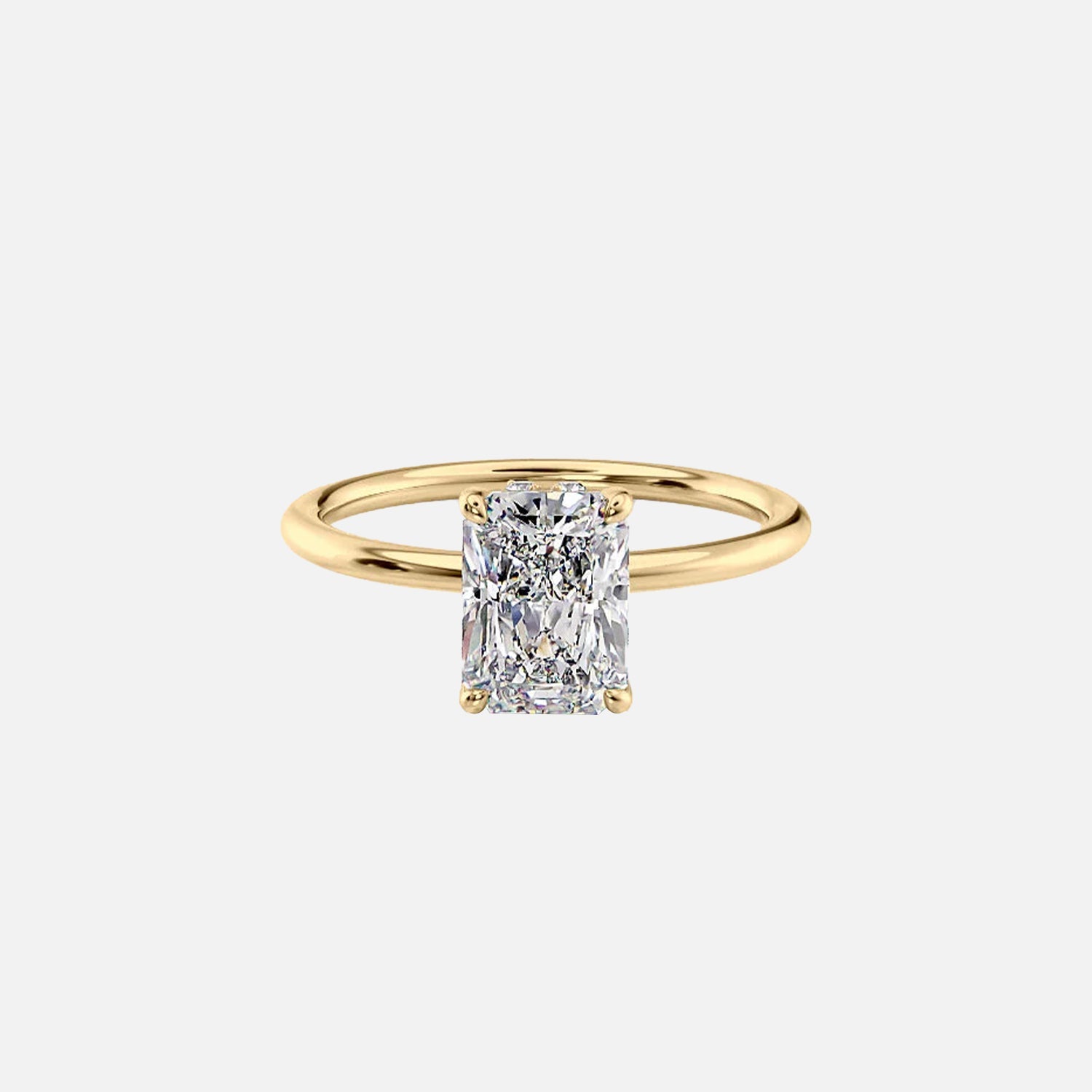 The Sandra Radiant Moissanite Ring 14k Yellow Gold 001