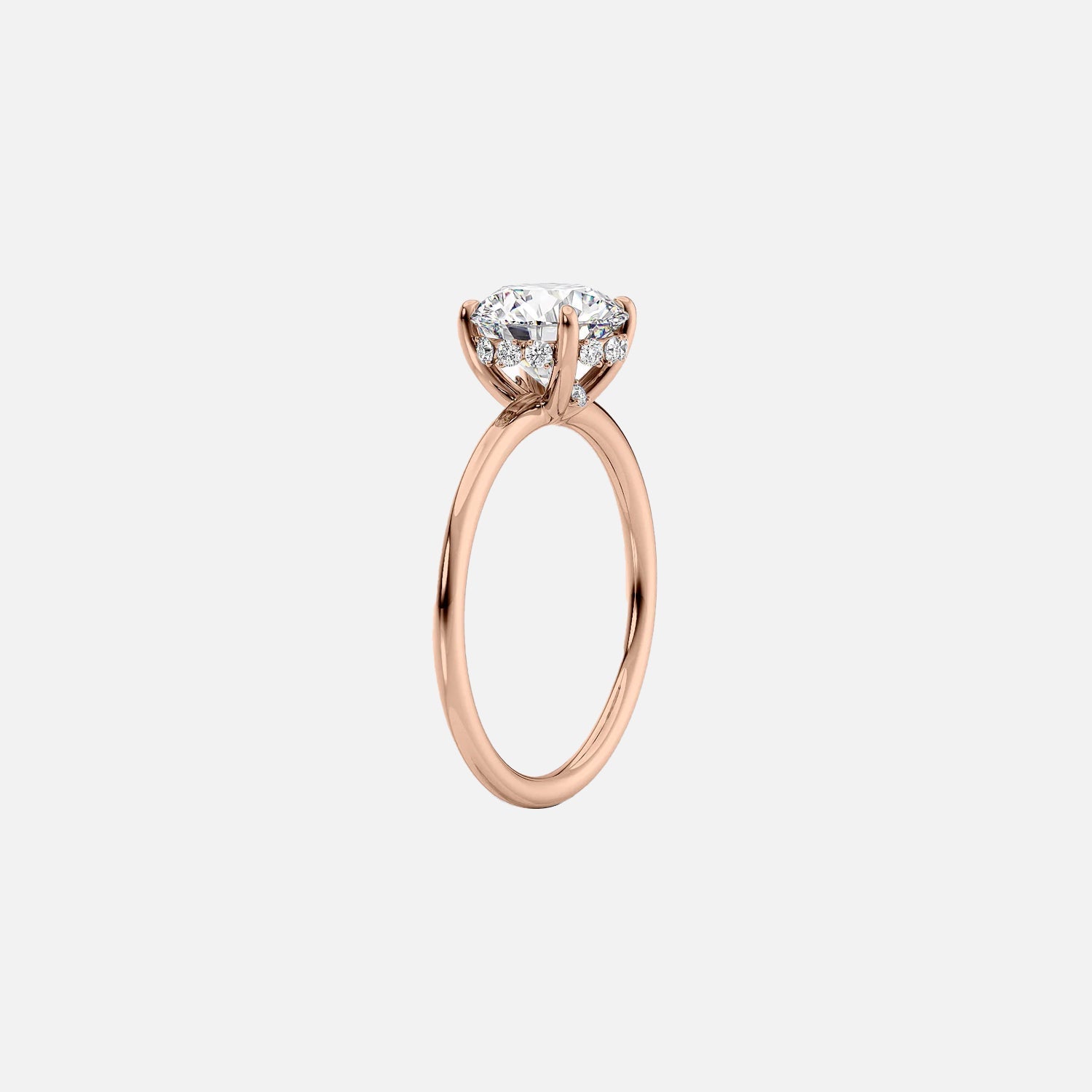  The Sandra Round Moissanite Ring 14k Rose Gold 002