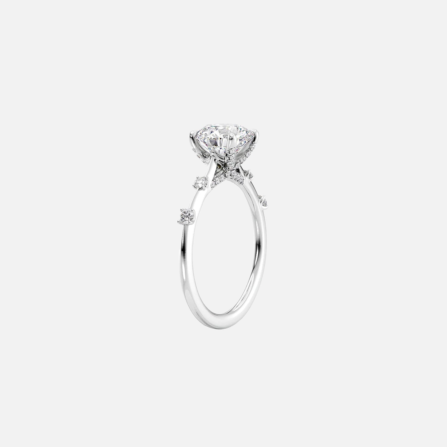 The Sasha Emerald Side Stone Moissanite Ring - KNT - Engagement Rings, Wedding Bands & Fine Jewelry