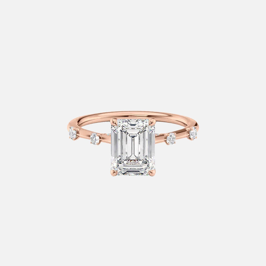 The Sasha Emerald Side Stone Moissanite Ring - KNT - Engagement Rings, Wedding Bands & Fine Jewelry