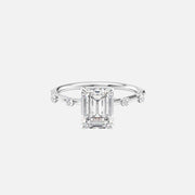 The Sasha Emerald Side Stone Moissanite Ring - KNT - Engagement Rings, Wedding Bands & Fine Jewelry