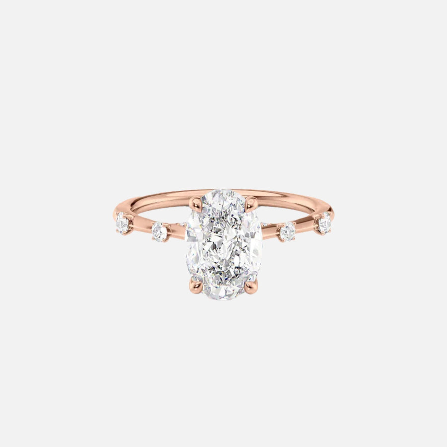 The Sasha Oval Side Stone Moissanite Ring - KNT - Engagement Rings, Wedding Bands & Fine Jewelry