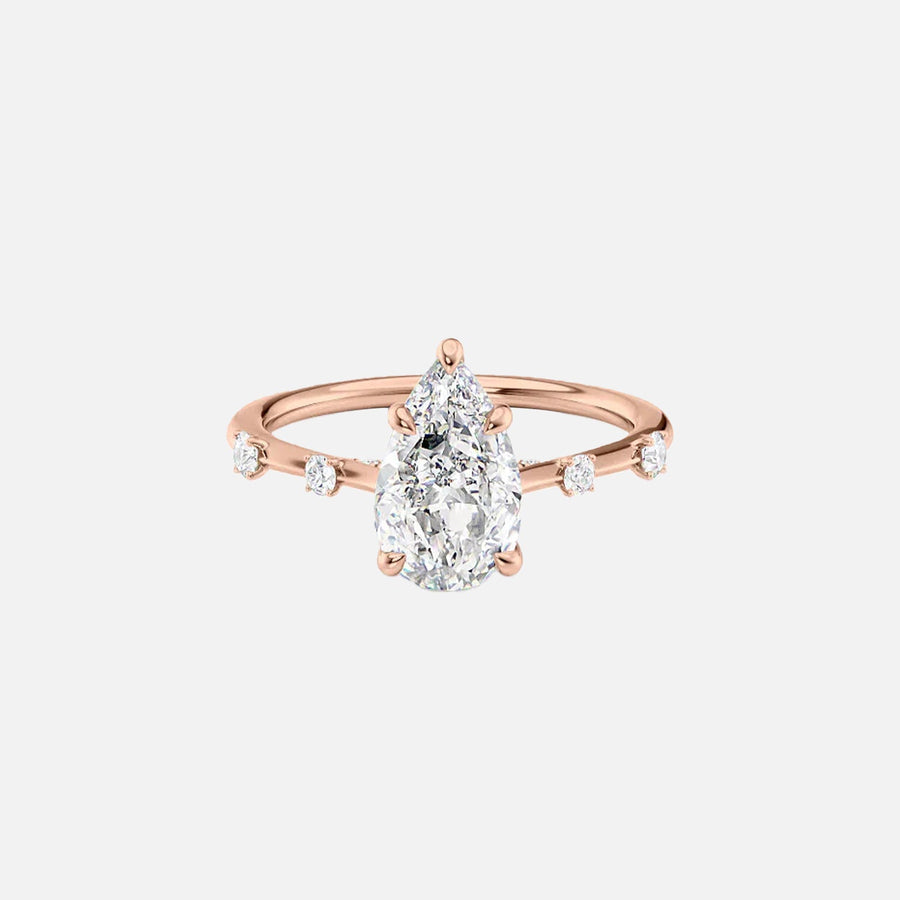 The Sasha Pear Side Stone Moissanite Ring - KNT - Engagement Rings, Wedding Bands & Fine Jewelry