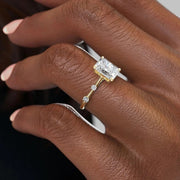 The Sasha Radiant Side Stone Moissanite Ring - KNT - Engagement Rings, Wedding Bands & Fine Jewelry
