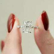 The Sasha Radiant Side Stone Moissanite Ring - KNT - Engagement Rings, Wedding Bands & Fine Jewelry