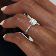 The Sasha Round Side Stone Moissanite Ring - KNT - Engagement Rings, Wedding Bands & Fine Jewelry