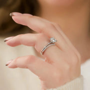 The Sasha Round Side Stone Moissanite Ring - KNT - Engagement Rings, Wedding Bands & Fine Jewelry