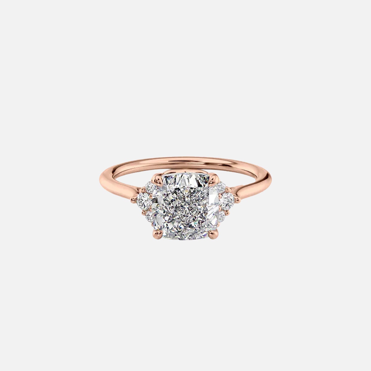  The Scarlett Cushion Lab Diamond Ring 14k Rose Gold 001