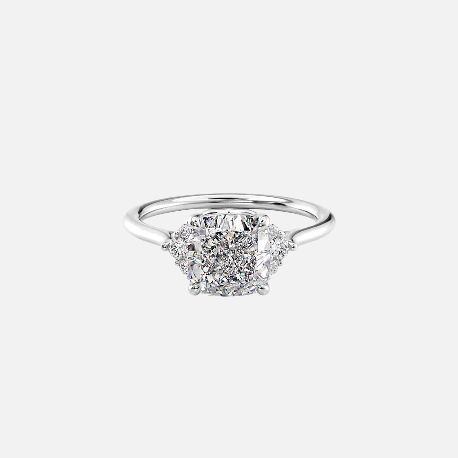  The Scarlett Cushion Lab Diamond Ring 14k White Gold 001