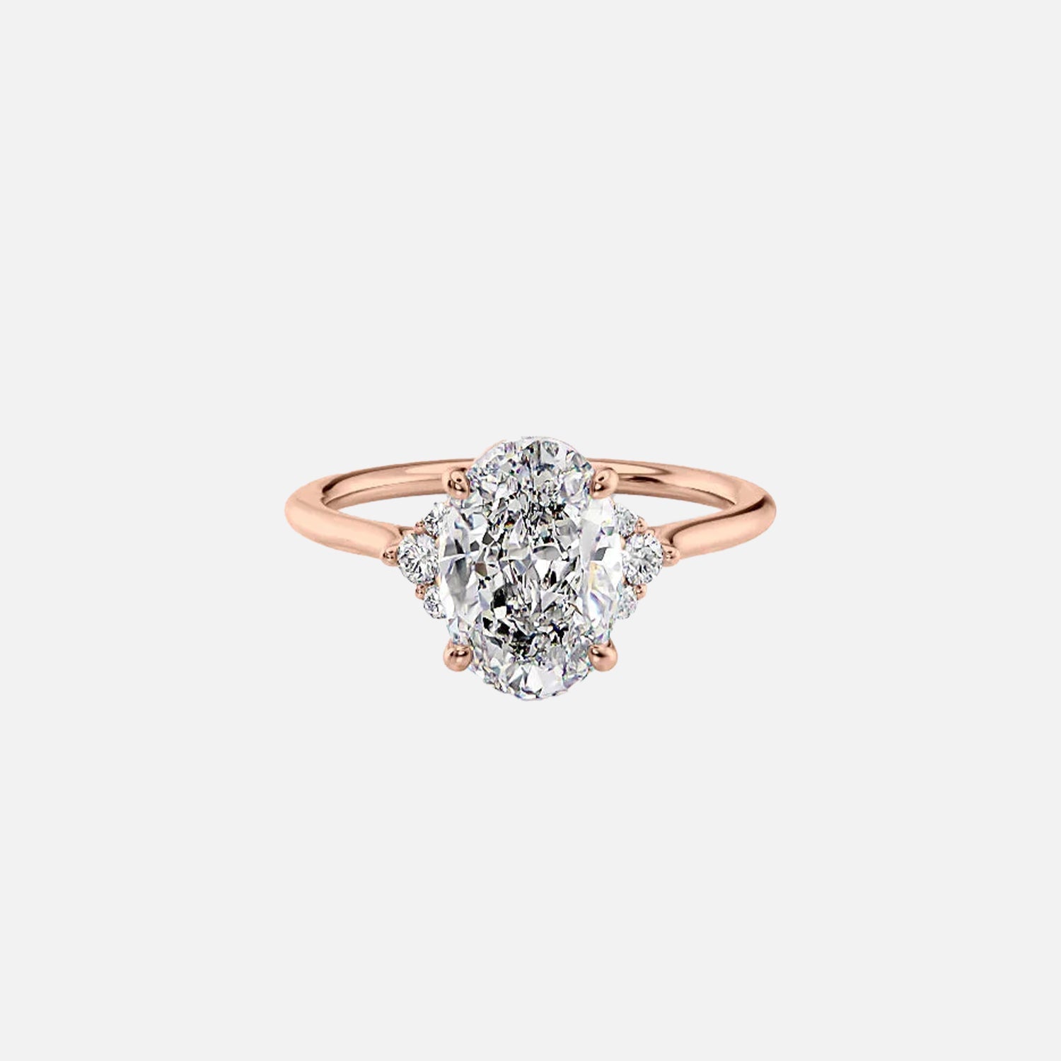  The Scarlett Oval Lab Diamond Ring 14k Rose Gold 001