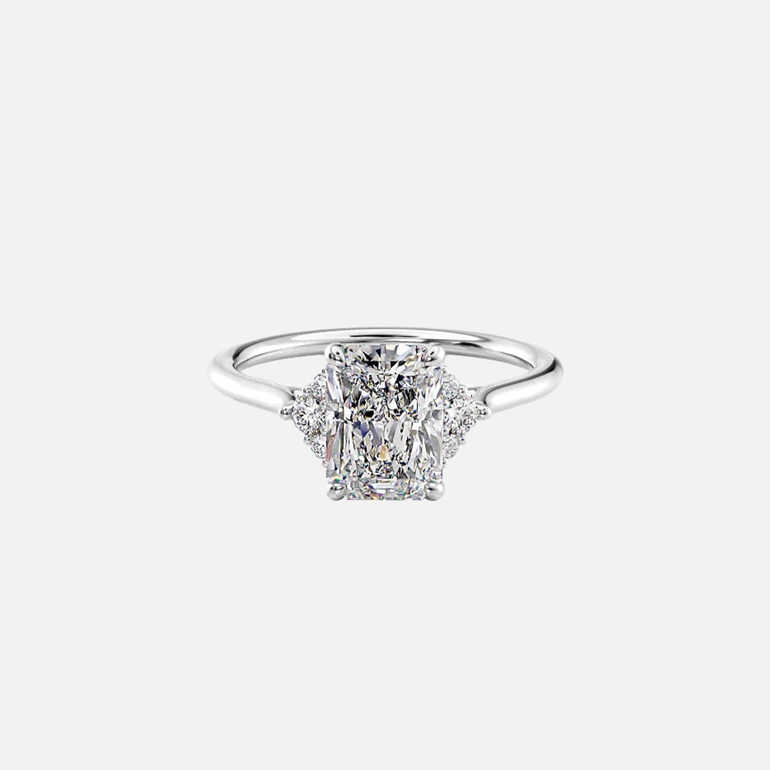  The Scarlett Radiant Lab Diamond Ring 14k White Gold 001