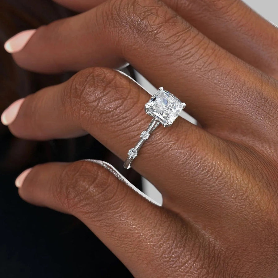  The Serena Cushion Lab Diamond Ring 18k White Gold 004 Final