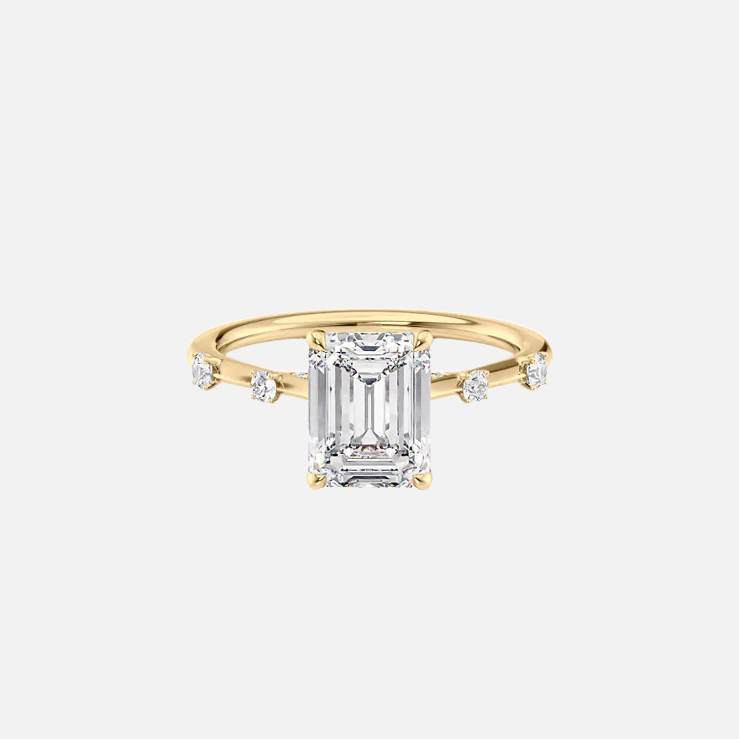 The Serena Emerald Lab Diamond Ring 14k Yellow Gold 001