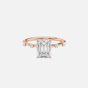  The Serena Emerald Moissanite Ring 14k Rose Gold 001