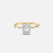 The Serena Emerald Moissanite Ring 18k Yellow Gold 001