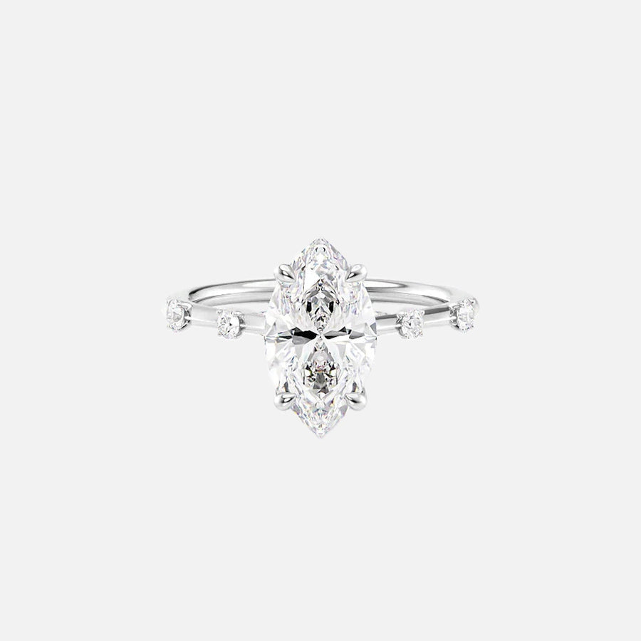  The Serena Marquise Moissanite Ring 18k White Gold 001