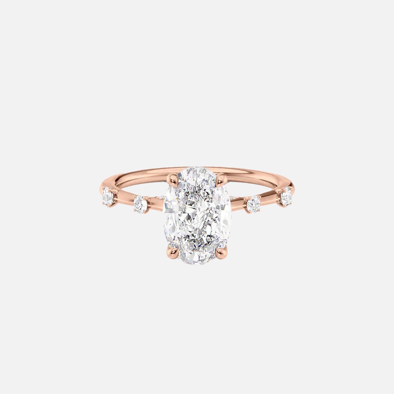  The Serena Oval Lab Diamond Ring 14k Rose Gold 001
