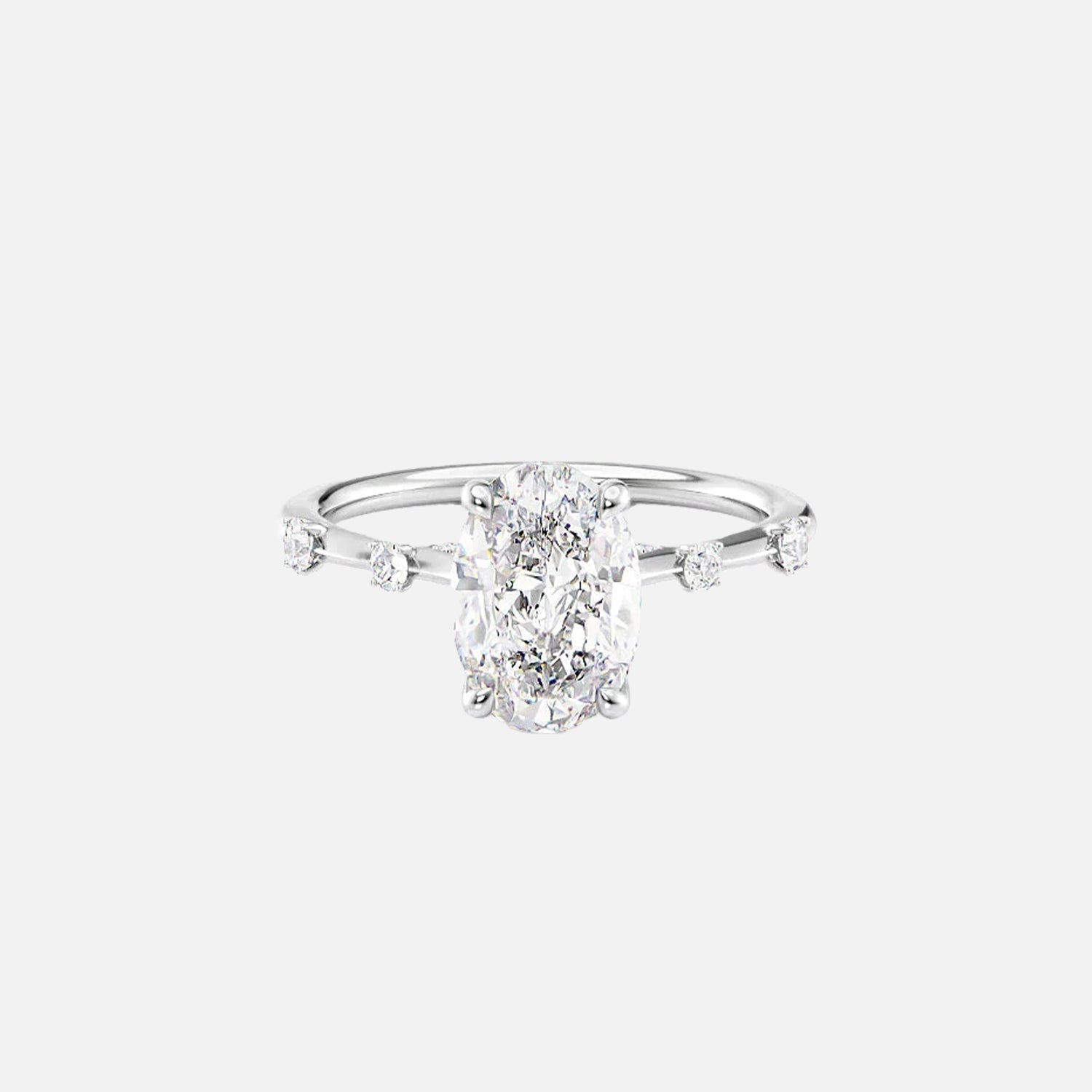  The Serena Oval Lab Diamond Ring 14k White Gold 001