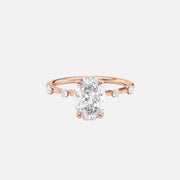  The Serena Oval Lab Diamond Ring 18k Rose Gold 001