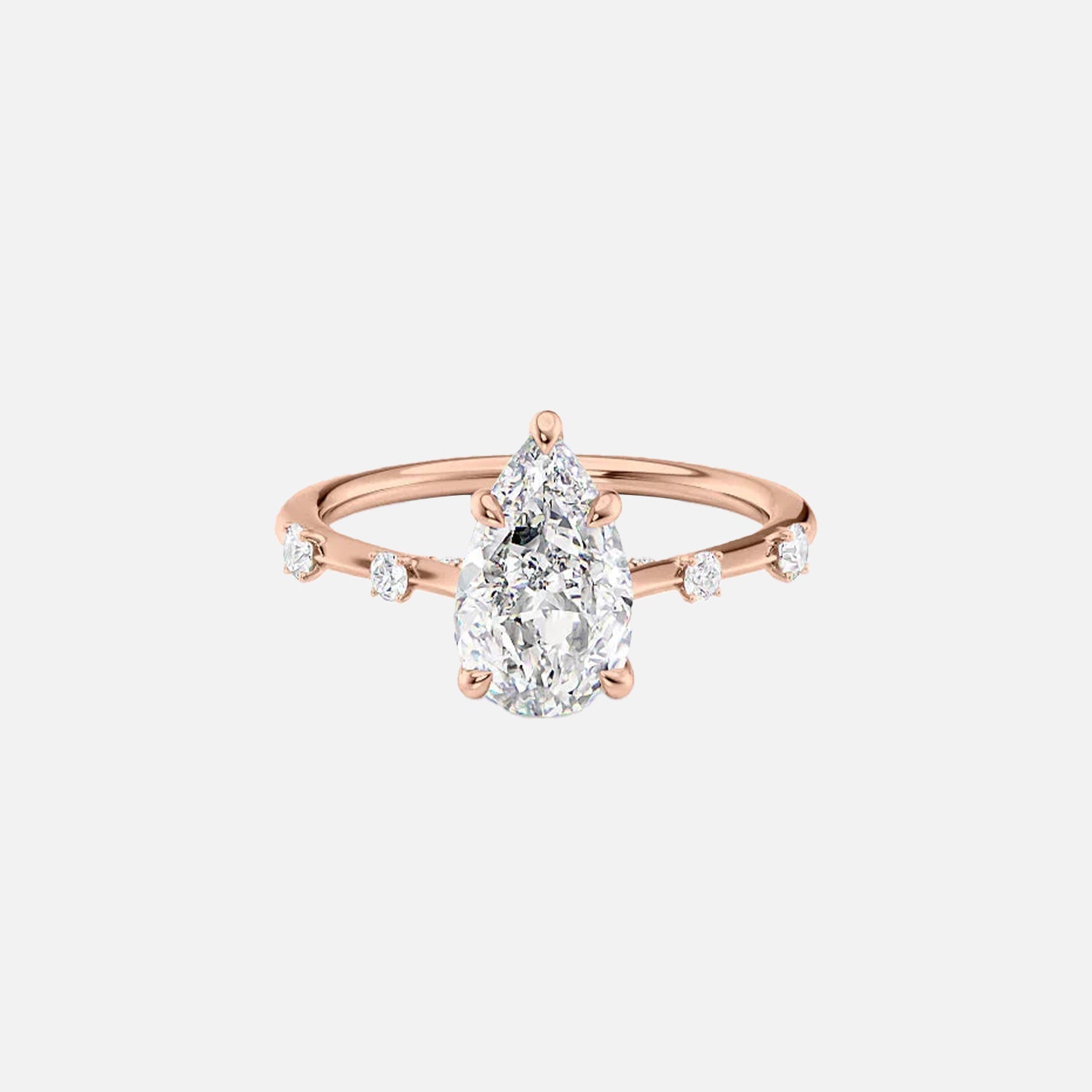  The Serena Pear Lab Diamond Ring 14k Rose Gold 001