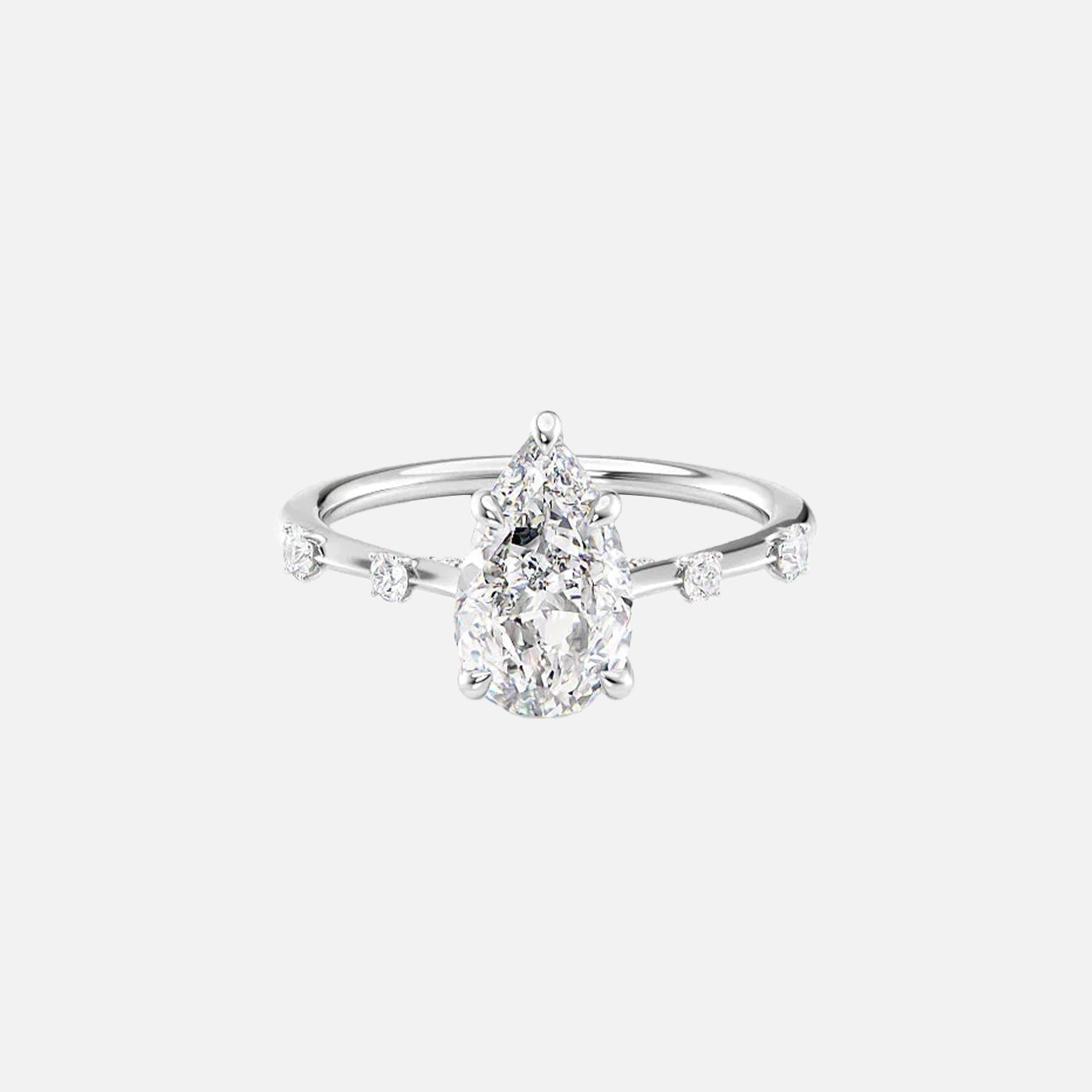  The Serena Pear Lab Diamond Ring 14k White Gold 001