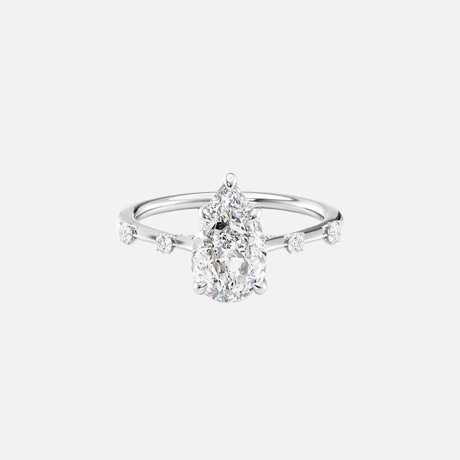  The Serena Pear Lab Diamond Ring 14k White Gold 001