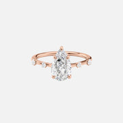  The Serena Pear Moissanite Ring 18k Rose Gold 001