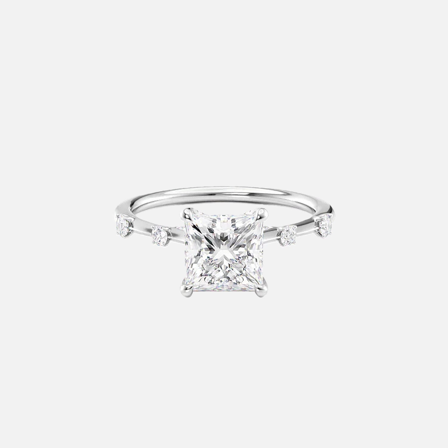  The Serena Princess Lab Diamond Ring 14k White Gold 001