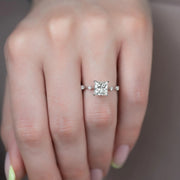  The Serena Princess Moissanite Ring 18k White Gold 003