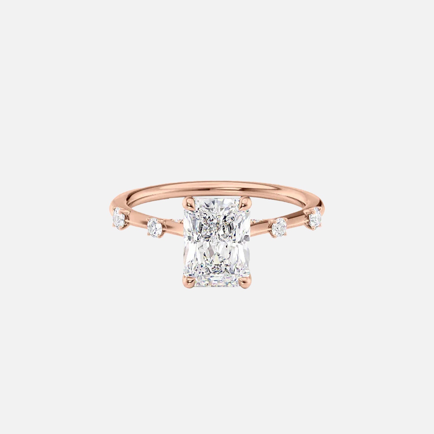  The Serena Radiant Lab Diamond Ring 14k Rose Gold 001