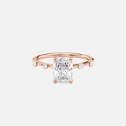  The Serena Radiant Moissanite Ring 18k Rose Gold 001
