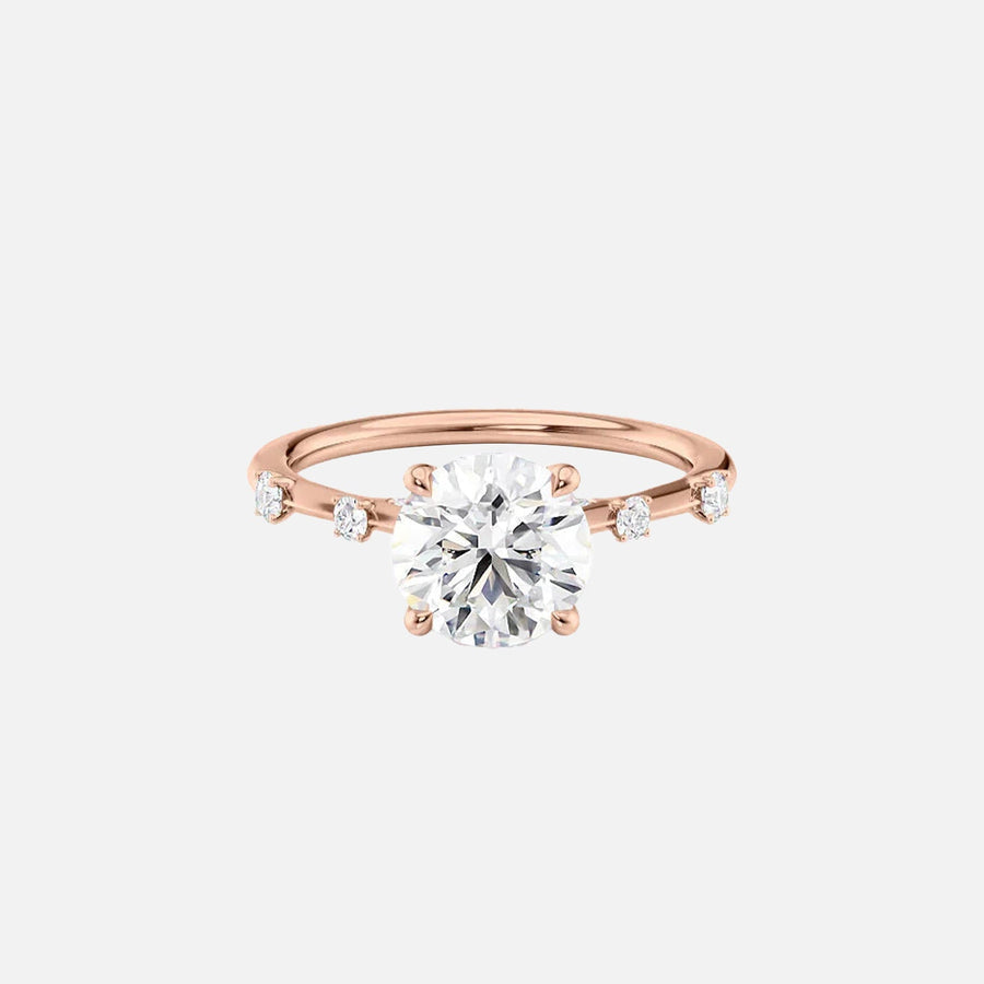  The Serena Round Moissanite Ring 14k Rose Gold 001