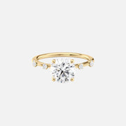  The Serena Round Moissanite Ring 18k Yellow Gold 001