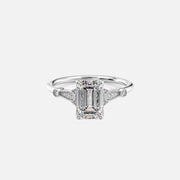 The Sharon Emerald Side Stone Moissanite Ring - KNT - Engagement Rings, Wedding Bands & Fine Jewelry