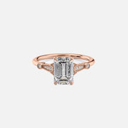 The Sharon Emerald Side Stone Moissanite Ring - KNT - Engagement Rings, Wedding Bands & Fine Jewelry