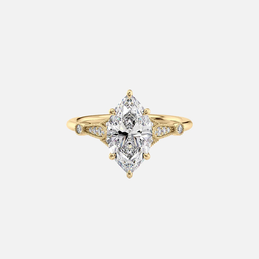 The Sharon Marquise Side Stone Moissanite Ring - KNT - Engagement Rings, Wedding Bands & Fine Jewelry