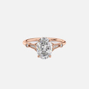 The Sharon Oval Side Stone Moissanite Ring - KNT - Engagement Rings, Wedding Bands & Fine Jewelry