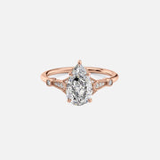 The Sharon Pear Side Stone Moissanite Ring - KNT - Engagement Rings, Wedding Bands & Fine Jewelry