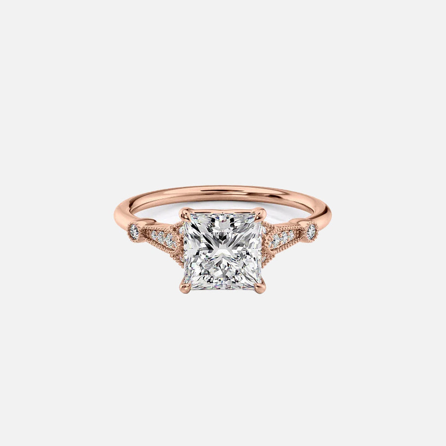 The Sharon Princess Side Stone Moissanite Ring - KNT - Engagement Rings, Wedding Bands & Fine Jewelry