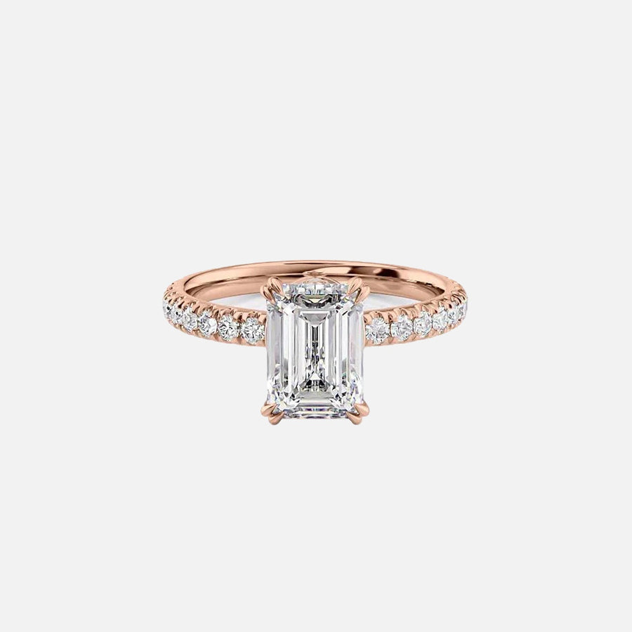 The Sia Emerald Pave Moissanite Ring - KNT - Engagement Rings, Wedding Bands & Fine Jewelry