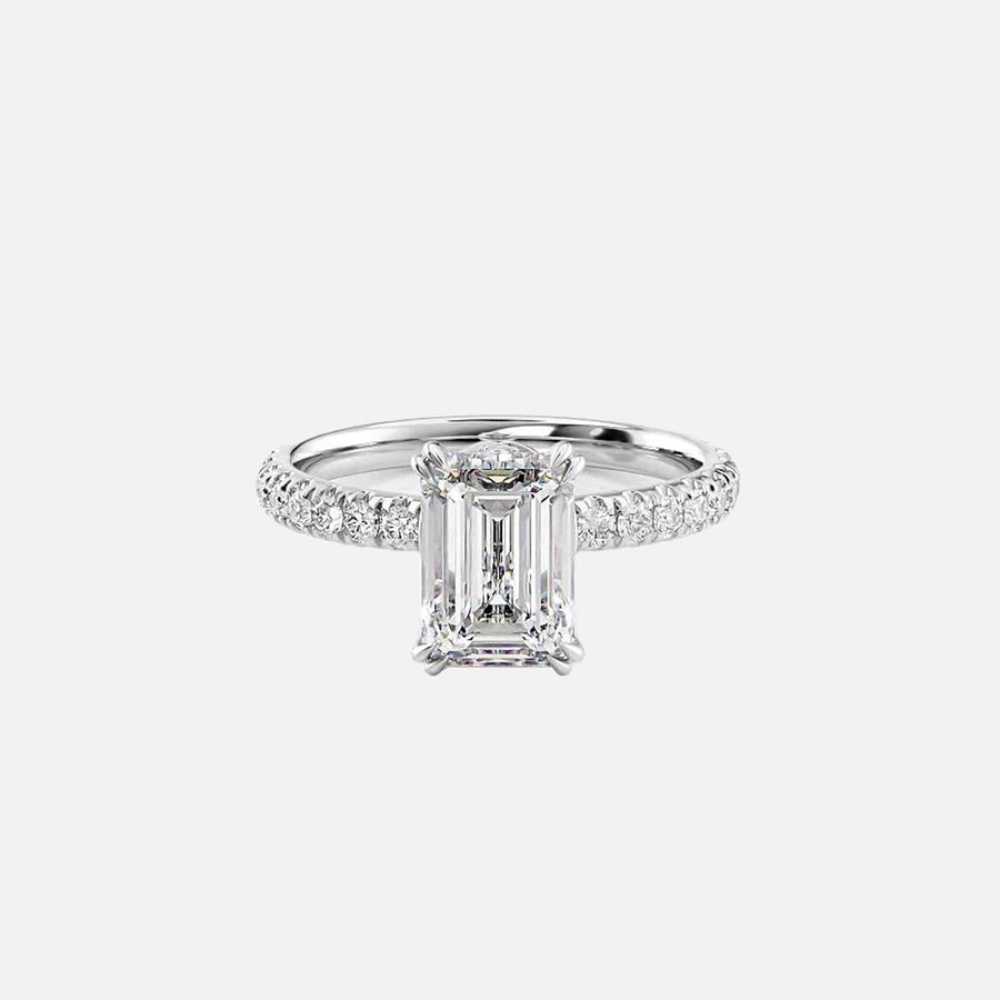 The Sia Emerald Pave Moissanite Ring - KNT - Engagement Rings, Wedding Bands & Fine Jewelry