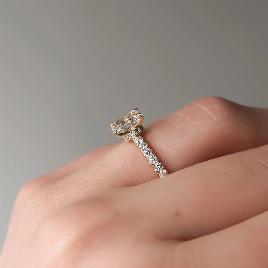 The Sia Emerald Pave Moissanite Ring - KNT - Engagement Rings, Wedding Bands & Fine Jewelry